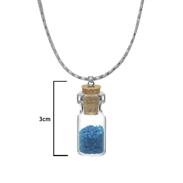 Urthn Blue Beads Silver Plated Glass Chain Pendant - 1202429C