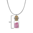 Urthn Pink Heart Silver Plated Glass Chain Pendant - 1202432