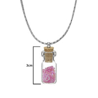 Urthn Pink Heart Silver Plated Glass Chain Pendant - 1202432