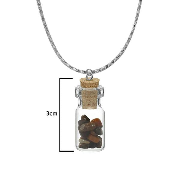 Urthn Multi Gem Stone Silver Plated  Glass Chain Pendant - 1202433C