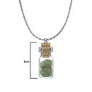 Urthn Green Gem Stone  Silver Plated Glass Chain Pendant - 1202433D