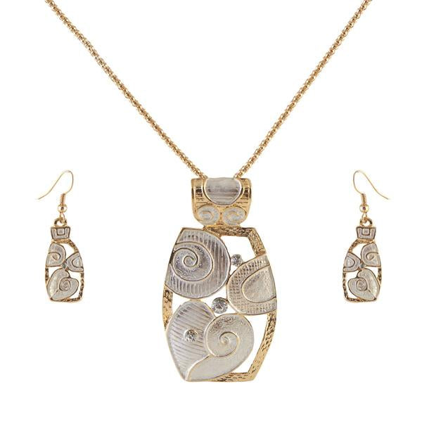 Urthn Austrian Stone Gold Plated Pendant Set - 1202512