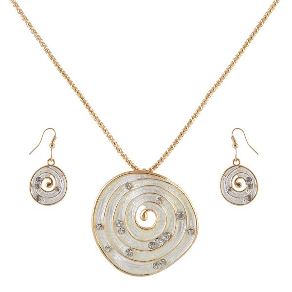 Urthn Austrian Stone Gold Plated Pendant Set - 1202514