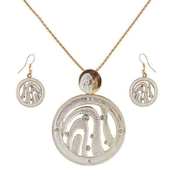 Urthn Austrian Stone Gold Plated Pendant Set - 1202517