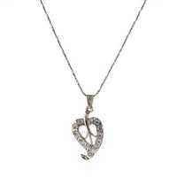 Kriaa Austrian Stone Leaf Silver Plated  Pendant - 1202611