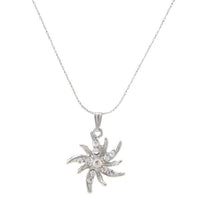 Kriaa Austrian Stone Silver Plated Chain Pendant - 1202619