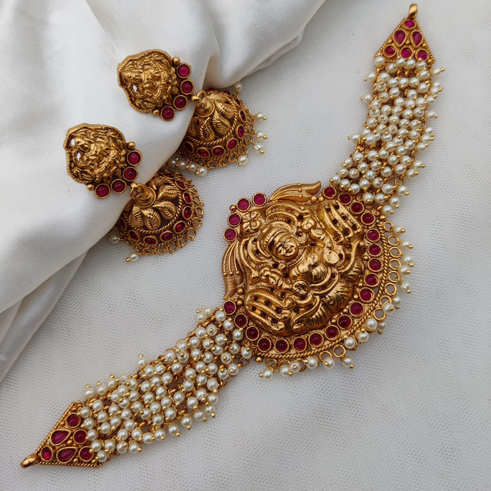 Jewel Addiction Gold Plated Temple Necklace Set