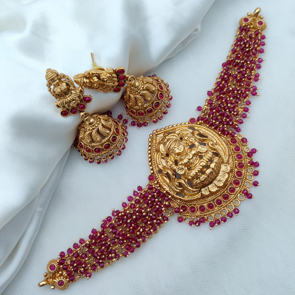 Jewel Addiction Gold Plated Temple Necklace Set