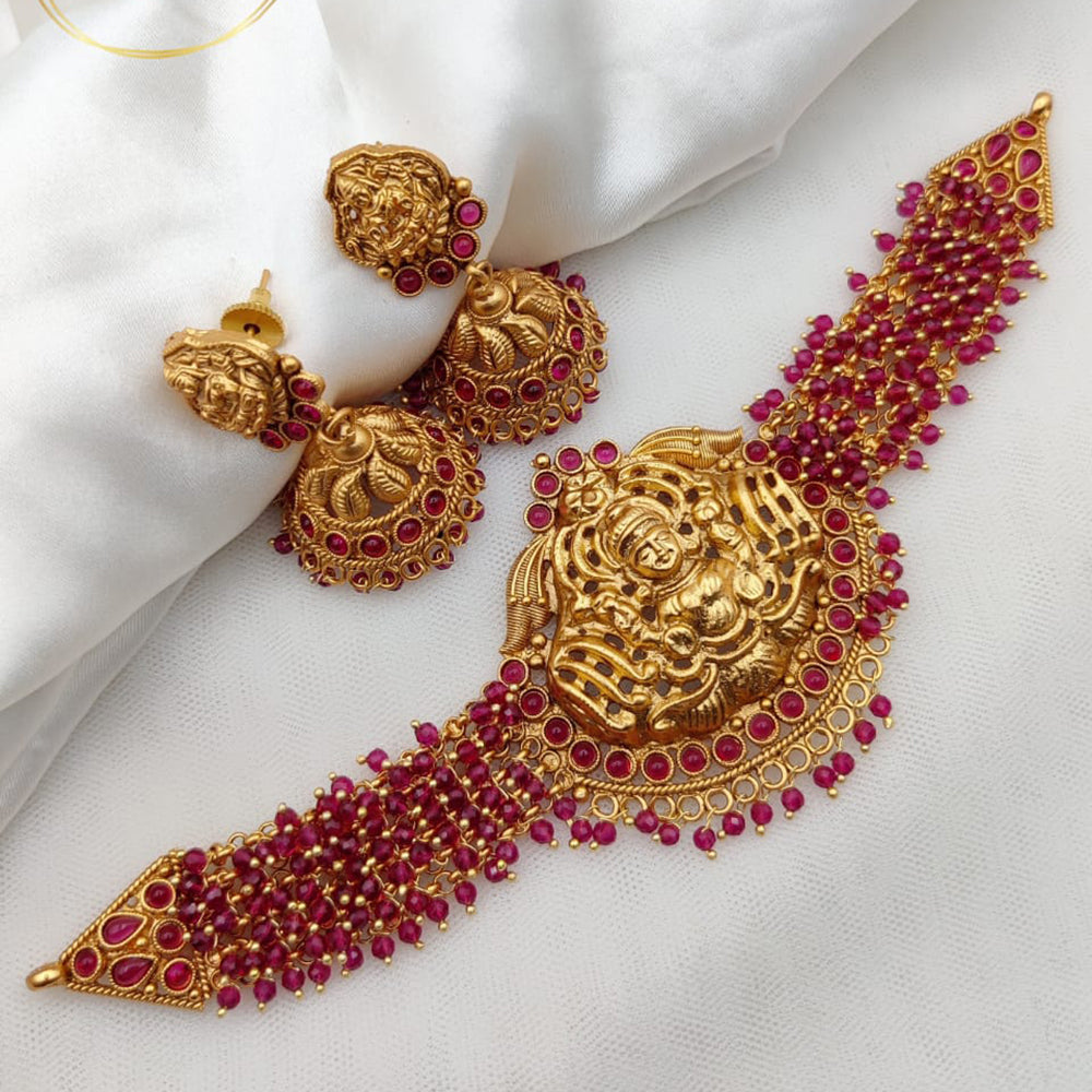 Jewel Addiction Gold Plated Temple Necklace Set