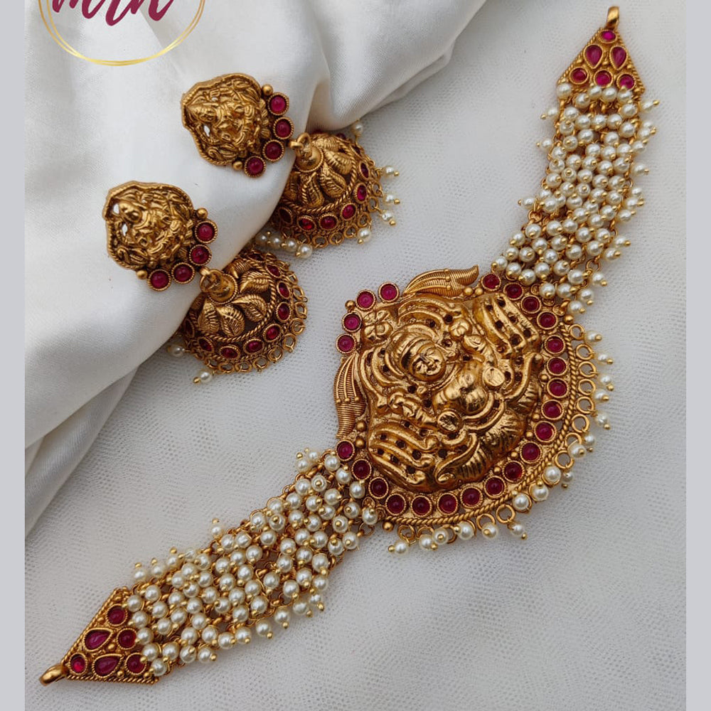 Jewel Addiction Gold Plated Temple Necklace Set