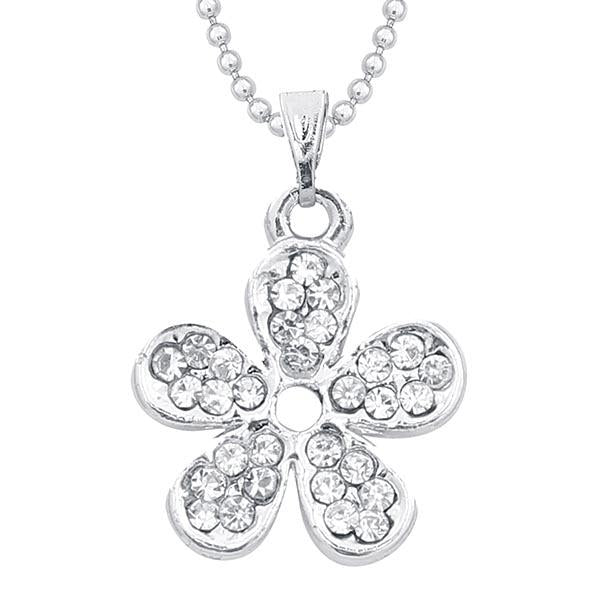 Kriaa Floral Design Austrian Stone Chain Pendant - 1203117A