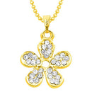 Regina Gold Plated Austrian Stone Floral Chain Pendant - 1203117B