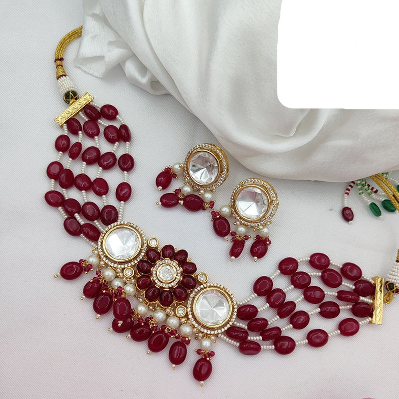 Jewel Addiction Gold Plated Crystal Necklace Set