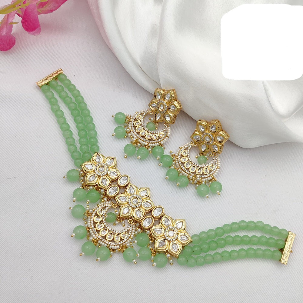 Jewel Addiction Gold Plated Kundan Choker Necklace Set