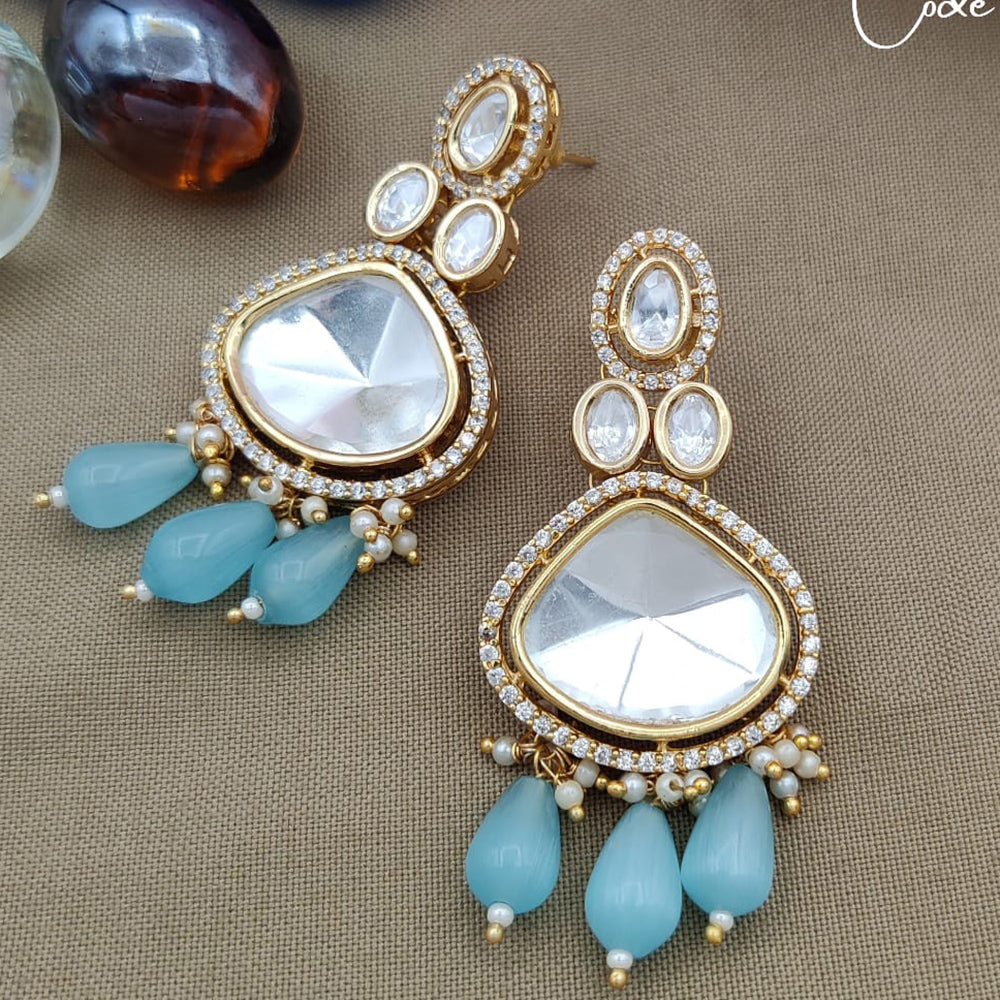 Jewel Addiction Gold Plated Kundan Dangler Earrings