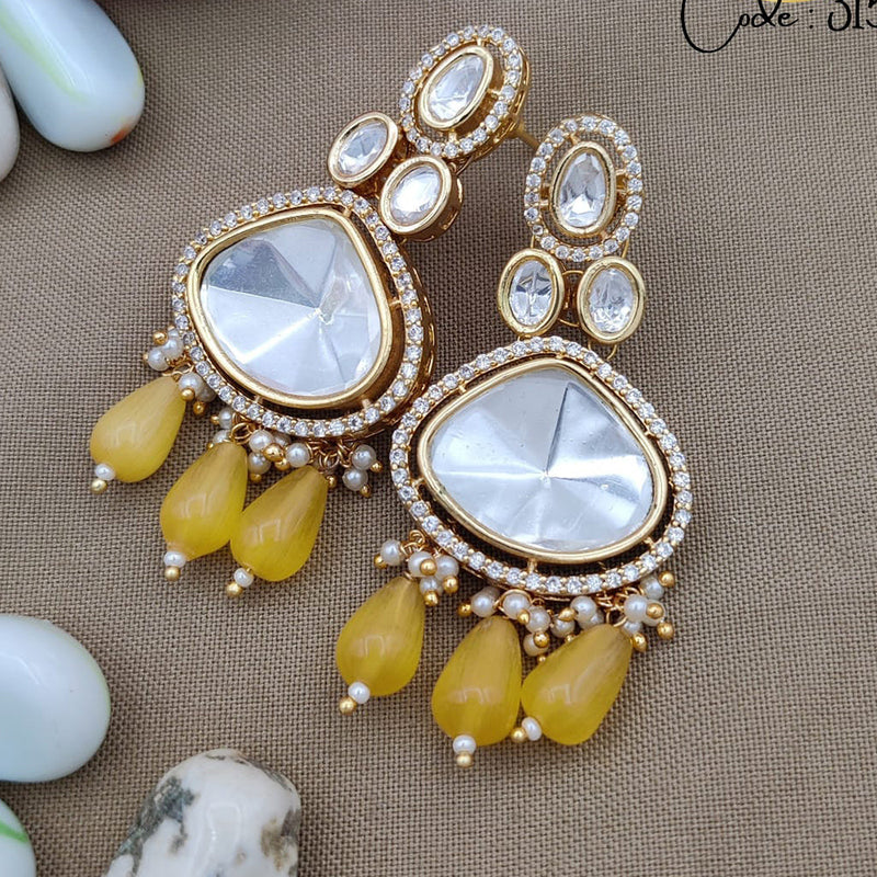 Jewel Addiction Gold Plated Kundan Dangler Earrings