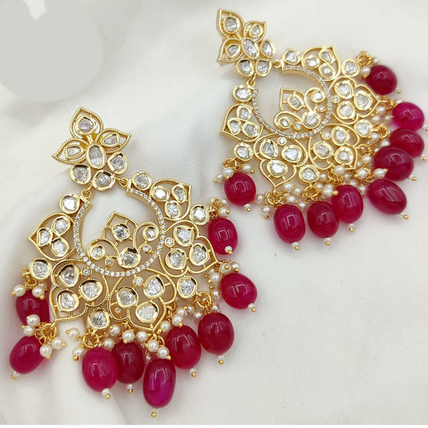 Jewel Addiction Gold Plated Kundan Dangler Earrings
