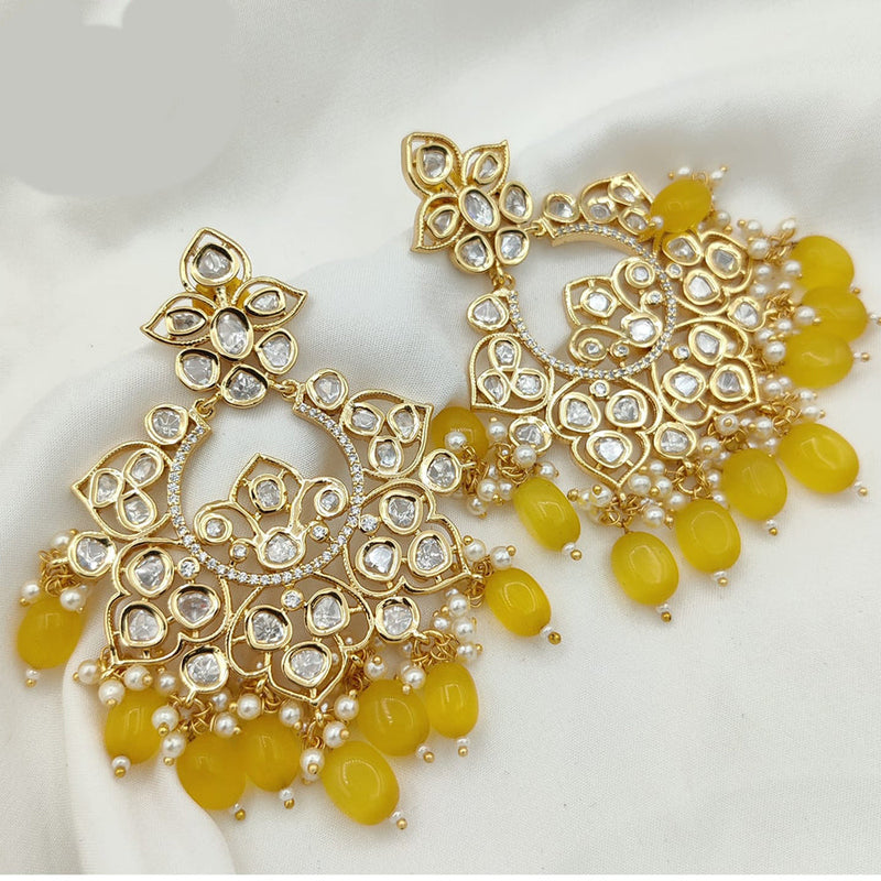 Jewel Addiction Gold Plated Kundan Dangler Earrings