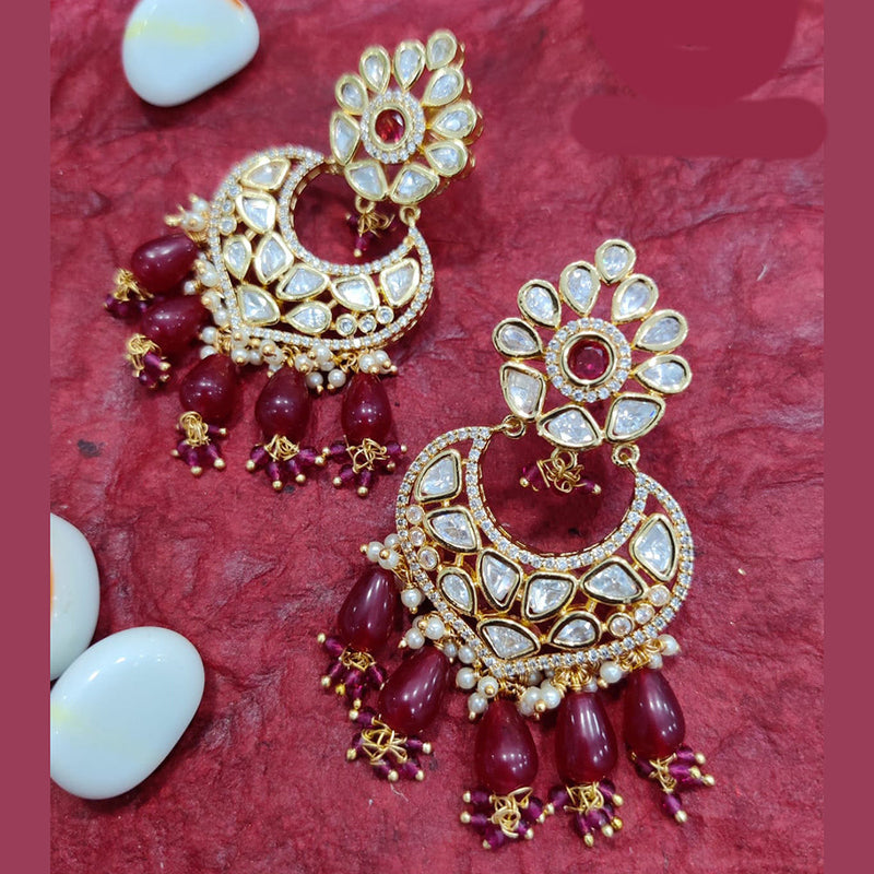 Jewel Addiction Gold Plated Kundan Dangler Earrings