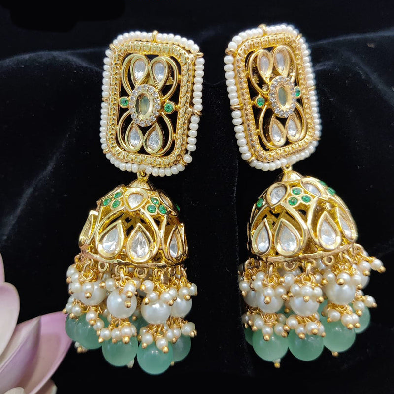 Jewel Addiction Gold Plated Kundan Jhumki Earrings