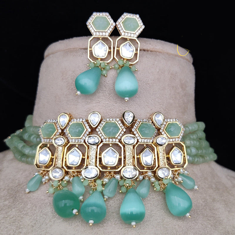 Jewel Addiction Gold Plated Kundan Choker Necklace Set