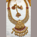 Jewel Addiction Copper Gold Plated Pearl Temple Necklace Set