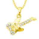 Regina Gold Plated Austrian Stone Guitar Chain Pendant