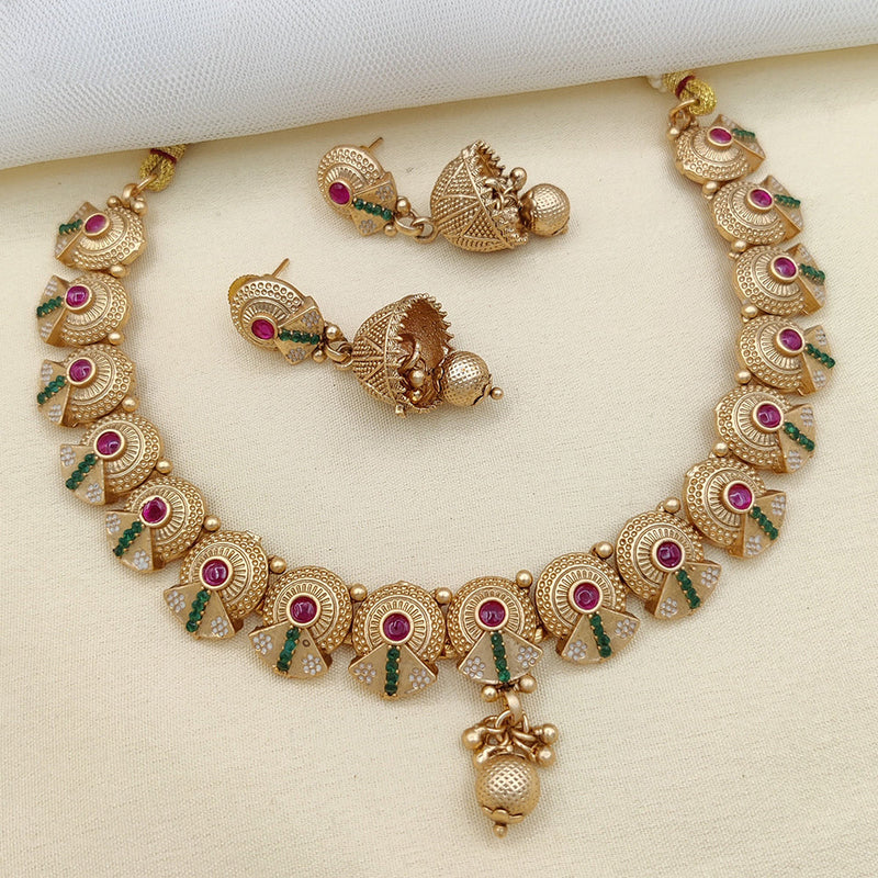 Jewel Addiction Gold Plated Pota Stone Necklace Set