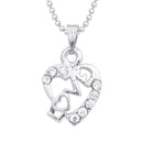 Kriaa Austrian Stone Rhodium Plated Chain Pendant - 1203134A