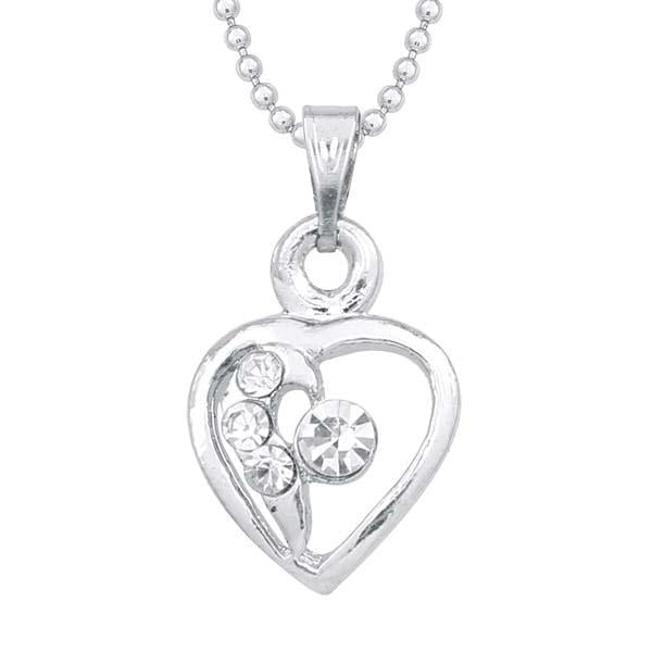 Regina Silver Plated Austrian Stone Heart Chain Pendant - 1203140A