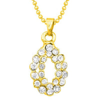 Kriaa Austrian Stone Gold Plated Chain Pendant