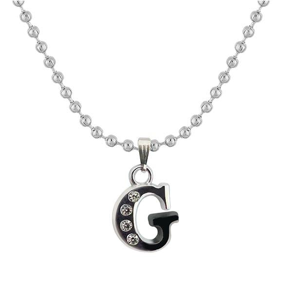 Regina Rhodium Plated " G " Alphabet Chain Pendant