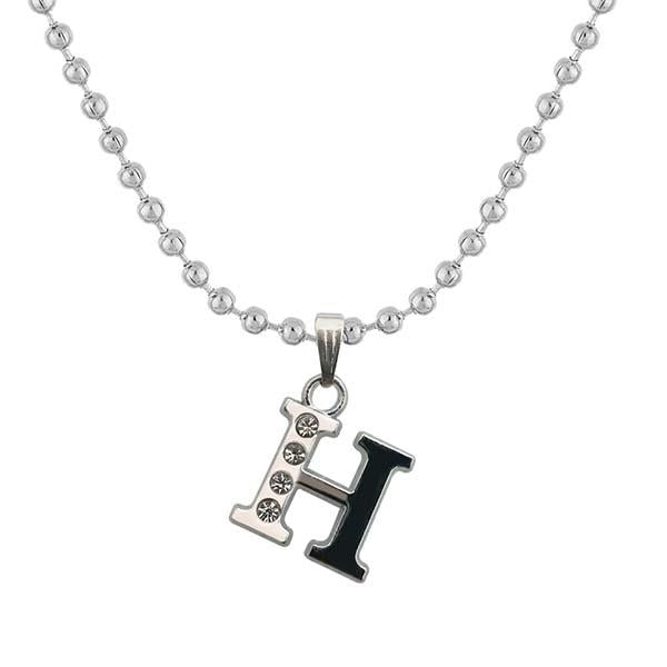 Regina Rhodium Plated " H " Alphabet Chain Pendant