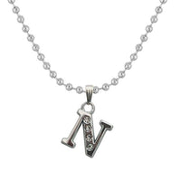 Regina Rhodium Plated " N " Alphabet Chain Pendant