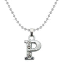 Regina Rhodium Plated " P " Alphabet Chain Pendant
