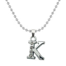 Regina Rhodium Plated " K " Alphabet Chain Pendant