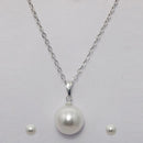 Kriaa White Pearl Chain Pendant Sets - 1203708A