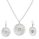 Kriaa White Austrian Stone Rhodium Plated Pendant Set - 1203904