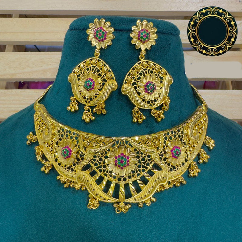 Siara Collections Forming Gold Plated Choker Necklace Set