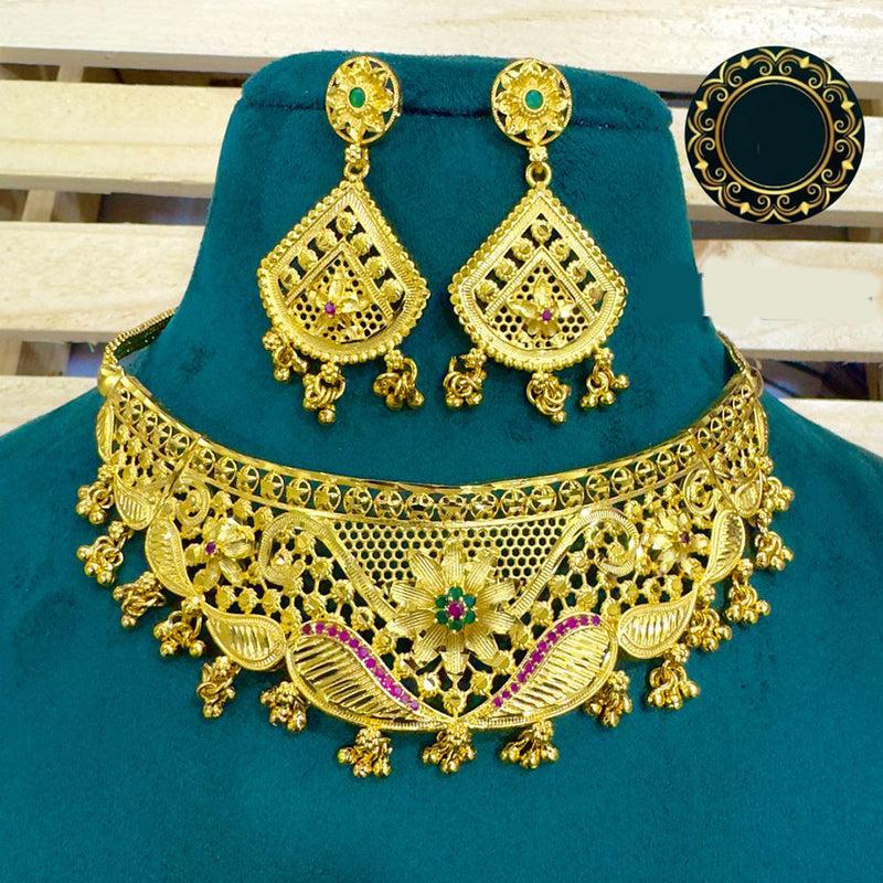 Siara Collections Forming Gold Plated Choker Necklace Set