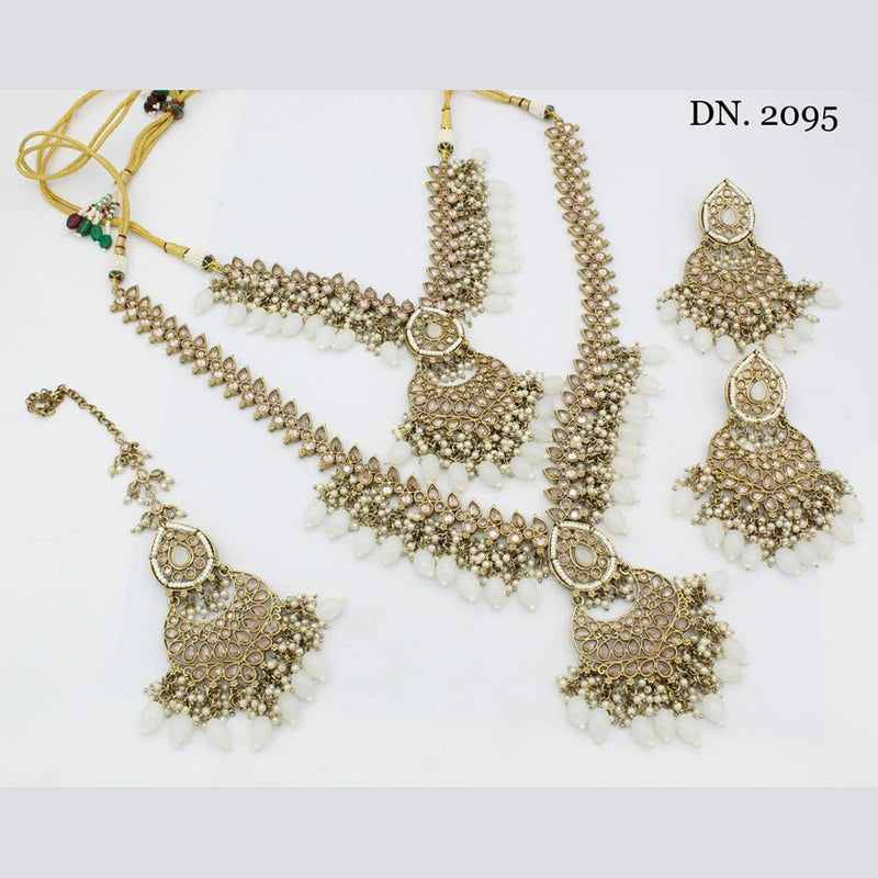 JCM Jewellery Gold Plated Crystal Double Necklace Set