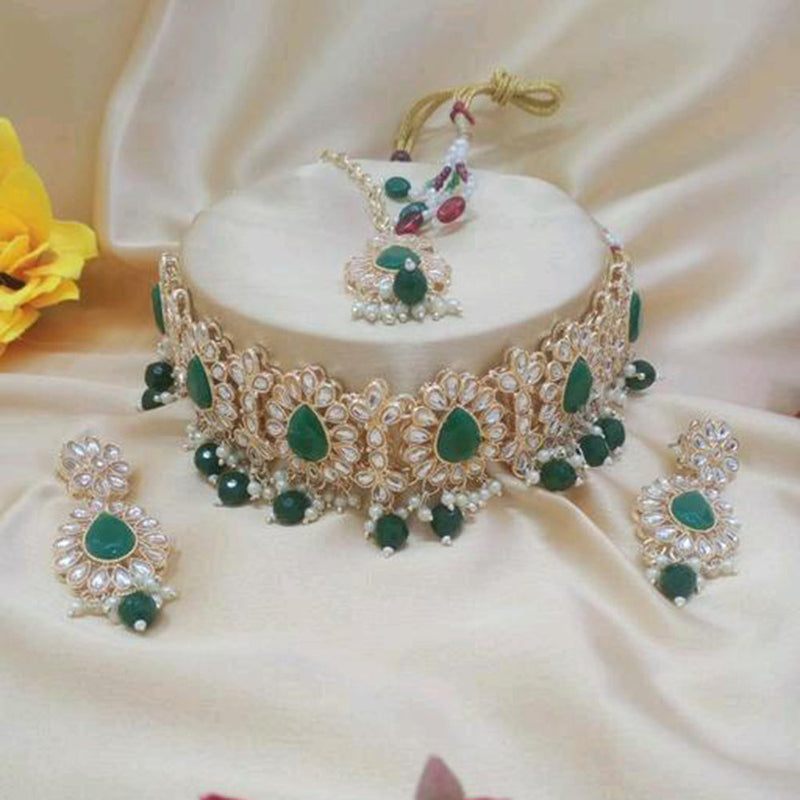 JCM Jewellery Gold Plated Kundan Choker Necklace Set