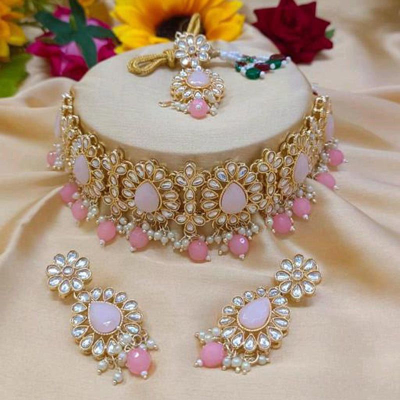 JCM Jewellery Gold Plated Kundan Choker Necklace Set