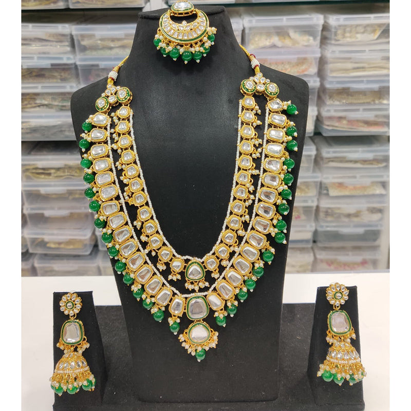 JCM Jewellery Gold Plated Kundan Long Necklace Set