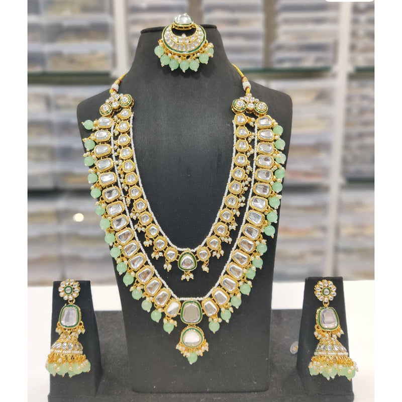 JCM Jewellery Gold Plated Kundan Long Necklace Set