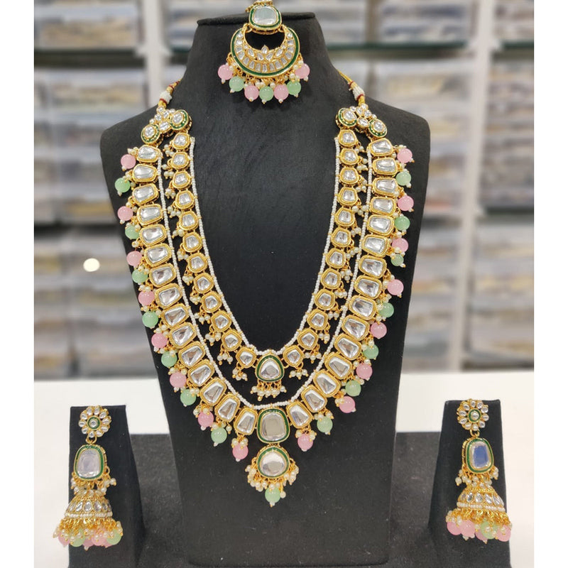 JCM Jewellery Gold Plated Kundan Long Necklace Set