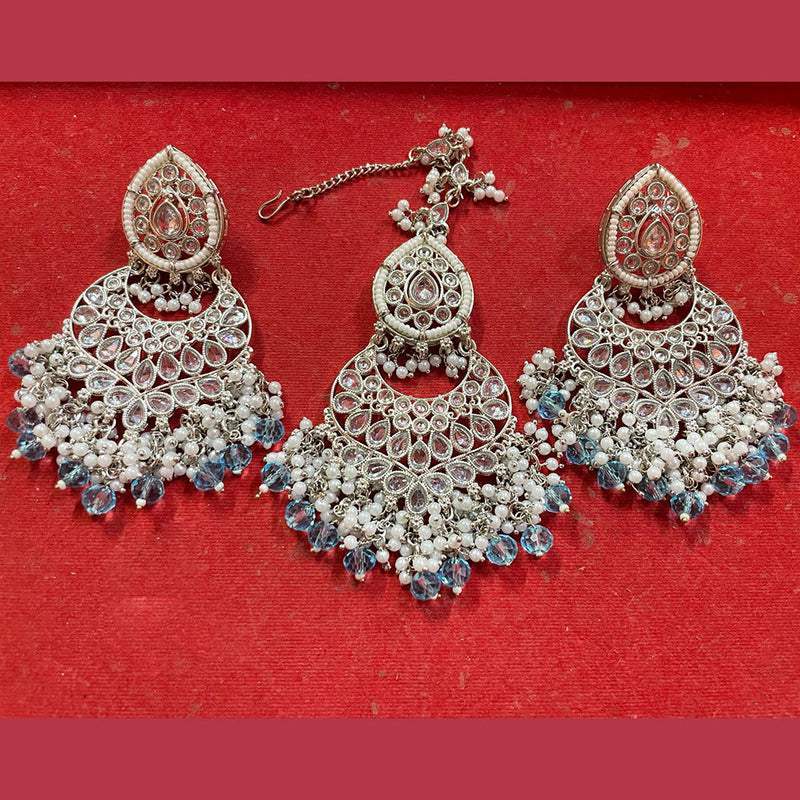 Jcm Jewellery Crystal Dangler Earrings With Maangtikka