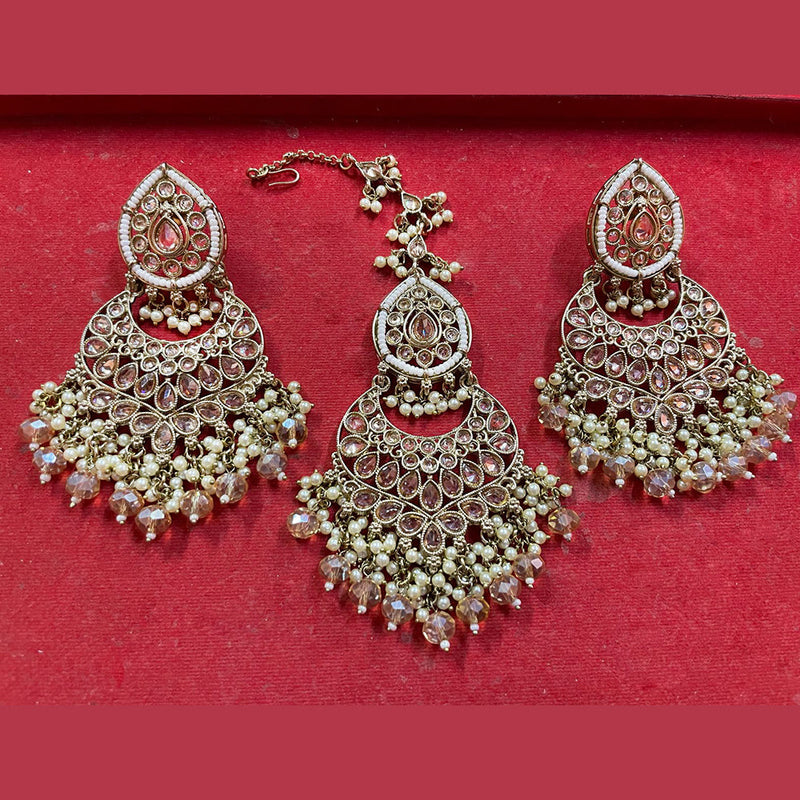 Jcm Jewellery Crystal Dangler Earrings With Maangtikka