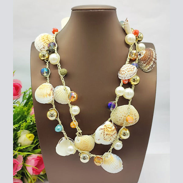 JCM Gold Plated Designer Pearls Long Necklace