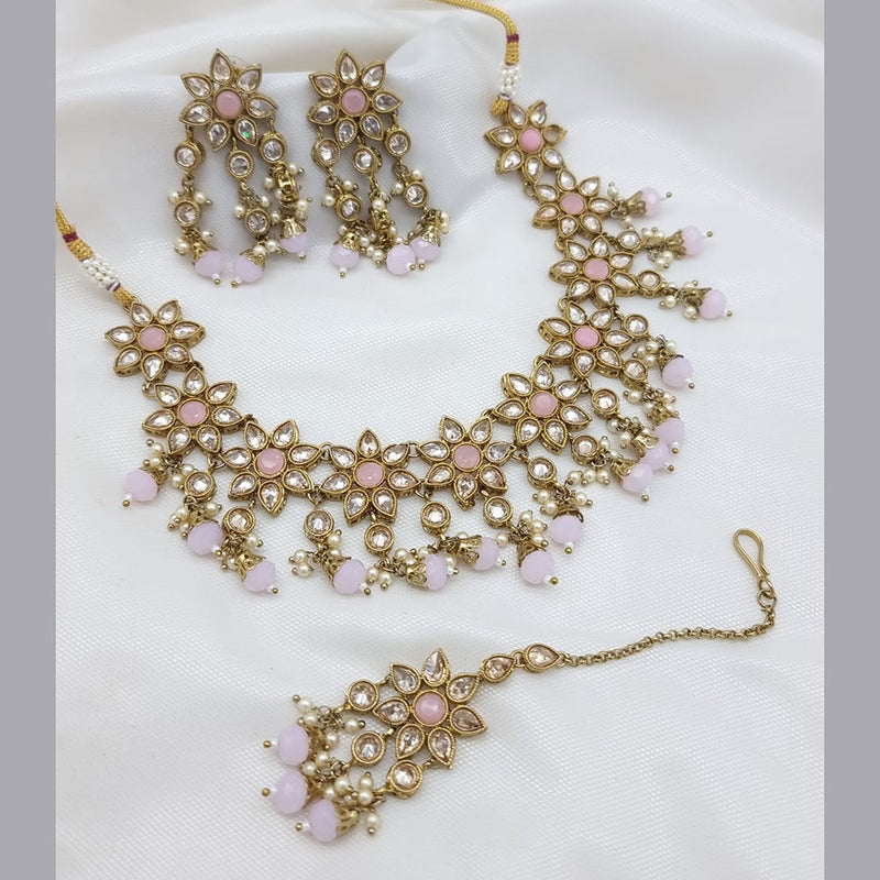 JCM Gold Plated Crystal Stone Necklace Set